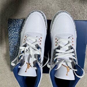 Air Jordan 3 Retro White Blue Sneakers
